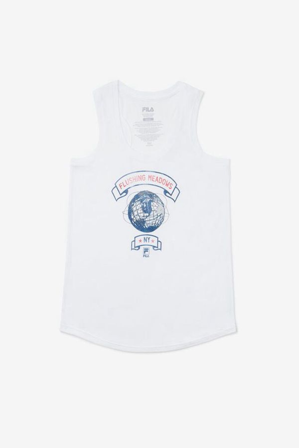 Fila Nyc Globe Graphic Women's Tank Top - White,NZ 457-41362